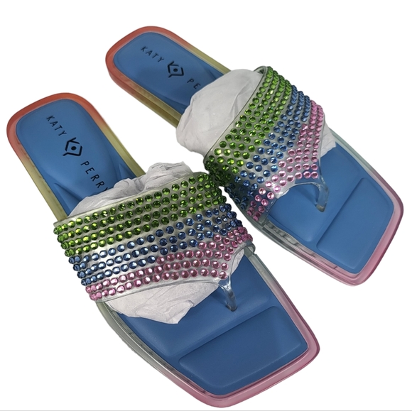 Katy Perry the Geli Slide Thong Sandals Rainbow 11 - Picture 7 of 8